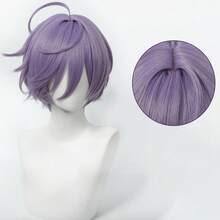 Yewell Lilac 12-Inch Cosplay Wig, Roleplay Headpiece, Daily Series, Japanese Cosplay Headpiece Series, Multi-Style Interpretation, Cartoon Anime, Suitable For Private Party, Daily Roleplay, Halloween - Lilac Purple - View 3