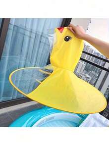6-Bone Foldable Duck Pattern Rain Poncho - Adorable Yellow Duck Design, Portable Rain Gear Accessory Suitable For Fishing, Camping, Travel And Outdoor Activities - Multicolor - View 2