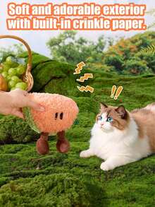 1pc Cat Toys,Catnip Sound Fabric, Happy Cat In The Game,Nteractive Props, Fruit Series, For Self-Entertainment And Entertainment, Suitable For All Of Cats And Dogs, Soft And Comfortable, Satisfying Pets' Curiosity, Reducing Pets' Anxiety And Stress - Multicolor - View 8