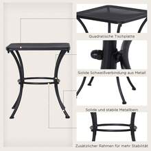 Side Table, Black Garden Table, 45 X 45 X 50 Cm, Metal Balcony Table, Coffee Table For Patio And Garden - Black - View 3