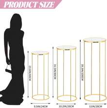 Party Cylinder Stand, Gold Metal Plant Round Cylinder Stand For Party Flowers, Cylinder Table Display Pedestal Base For Vases, Birthday Party Backdrop Decoration - Xem 4