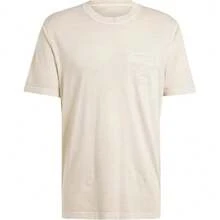 Adidas ESS+ DYE PKT T 男士运动T恤，夏季男士简约舒适运动休闲圆领短袖T恤 IS1763 - 淡灰 - 查看 1
