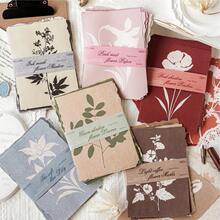 20 pièces Papier mémo asymétrique vintage avec fleurs fraîches, matériaux de décoration d'arrière-plan pour scrapbooking et journal DIY pour les amateurs d'artisanat - Rectangle - Voir 8