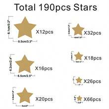 190 Picees Star Wall Decals Matte Vinyl Wall Decals Nursery Wall Decals Easy to use Removable Wall Decals for Baby Girls Boys Bedroom Home Decor Wall Stickers Y17 Matte Gold - Azul - Ver 5