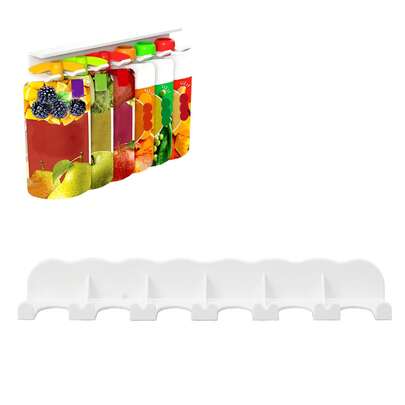 6-Loch ABS Lebensmittelbeutel Aufhänger Organizer für runde Deckel Joghurtflaschen, Kühlschrankorganizer