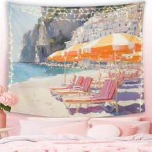 Beach Coastal Landscape Wall Tapestry Hanging For Beachy House, Summer Ocean Tapestries, Vintage Retro Sea Wall Decor Banner For Living Girly Room Bedroom Dorm 50x60inch - 15 - Xem 1