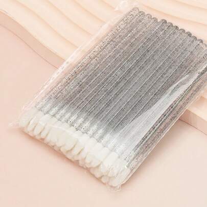 50 chiếc cọ môi màu đen, cọ lông mi, cọ son môi, dụng cụ thoa son môi, dụng cụ trang điểm, cọ môi dùng một lần, cọ làm sạch son môi, cọ trang điểm mắt, dụng cụ trang điểm mắt.