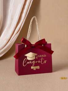 1/5 piezas Bolsas de regalo de graduación, bolsas de regalo de papel con patrón de diploma, patrón de gorra de graduación, decoración de lazo, bolsas de obsequio para fiesta de graduación, caja de dulces para fiesta de graduación, opciones de multicolor, adecuado para estudiantes universitarios, graduados y vuelta al colegio - Multicolor - Ver 8