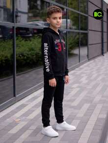 Big City Tween Boys T-Shirt Co-Ords - 黑色 - 查看 1
