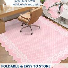 Washable Rugs, Rug Modern Geometric Living Room Rug, Stain-Resistant Scalloped Throw Rugs, Soft Faux Wool Carpet For Bedroom Entryway Office Dorm - Pink(120*170cm) - View 8