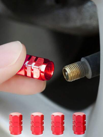 Aluminum Alloy Tire Valve Caps, Valve Caps, Valve Cores, Tire Valve Covers, Anti-Dust Tire Valve Caps, Wheel Accessories, Suitable For Most Vehicles, Corrosion-Resistant Alloy Material, Anti-Theft Aluminum Alloy Wheels, Tires, Valves, Tire Valve Stems, Valve Caps, Sealing Covers, Automotive Parts, Auto Accessories