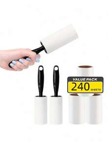 240 Sheets Pet Hair Remover Sticky Lint Roller Refill Sheets, Reusable Dust Cleaning Sticky Paper - A - View 1