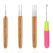 Bộ dụng cụ móc len 4 món, dùng để tết tóc, nối tóc và dệt tóc giả bằng kim móc. - Xem 8