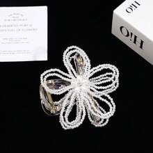 1 st vårlikt sött elegant pärlhårspänne med pärlor och blommor, ihålig design med strass och halkfri hårnålsdekoration för sidan, lämplig för bröllop, fest, semester, vardagskläder - Multifärgad - Visa 5