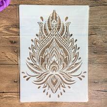21,0 x 29,7 cm Stencil riutilizzabile con motivo mandala, per pittura, scrapbooking, decorazione della casa, decorazione di mobili - A - Visualizzare 7
