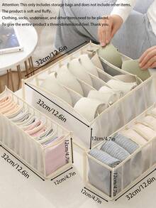 1/3 Piecesmesh Partition Storage Box, Washable And Foldable Drawer Wardrobe Storage Box, Portable Home Organizer, Underwear Storage Organizer, Treatment Certificate, Home Storage, Suitable For Storing Underwear, Clothing, Socks And Accessories - Multicolor - View 23