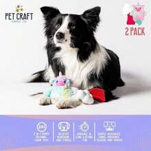 Pet Craft Supply Puppy Teething Dental Chew Teeth Cleaning Nylon Bone Squeaky Plush Dog Toys With Super Squeaker Ball 2 Pack Cute Tough Durable For Puppies Small Medium Dogs Aggressive Chewers - Magical Unicorn - View 3