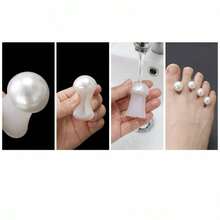8 pièces Séparateur d'orteils en silicone perlé réutilisable, outils pour nail art. Diviseur d'orteils doux convenant pour la manucure à domicile, le salon et les soins des ongles DIY - Blanc - Voir 6