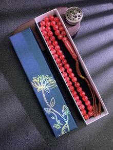 1套51颗10毫米中东阿拉伯祈祷念珠首饰，树脂材质，手工流苏，精美礼盒包装，斋月和宰牲节期间送给男士的最佳礼物 - 彩色 - 查看 9