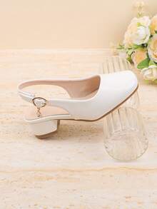 Hochzeitsparty Abendurlaub süß niedlich Blumenmädchen Mädchenschuhe geeignet für große mittlere kleine Mädchen Kinderschuhe Babyschuhe vielseitige kleine Schuhe Mädchenmode weißes formelles Kleid vier Jahreszeiten Feiertag High Heel dicker Absatz Schuhe formelles Kleid Mary Jane Prinzessinenschuhe geschlossene Zehenpartie französischer Stil Schuhe eleganter Riemen High Heel Schuhe Mädchenschuhe Sommer - Weiss - Übersicht 7