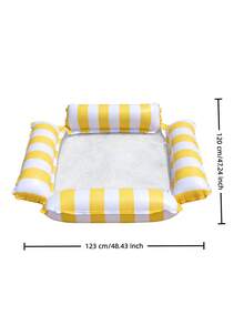 1pc Inflatable Water Hammock, Adult Summer Swimming Pool & Beach Floating Lounger, Perfect Summer Gift For Pool Party And Vacation - Multicolor - View 11