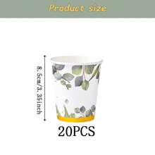 Vine Tree Pattern Disposable Tableware Set, 7/9 Inch Party Plates, Disposable Paper Plates, Cups, Napkins, Suitable For Festivals, Weddings, Engagements, Birthdays, Parties, Celebrations - Multicolor - View 13