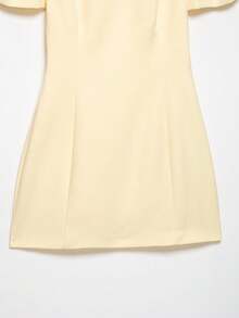 Đầm ngắn xếp ly có túi, kiểu dáng châu Âu và Mỹ, thời trang nữ DEEKA Xuân/Hè mới. - Màu vàng - Xem 8