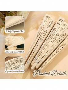 Customized Name/LOGO White Wedding Fan, Classic DIY Fan, High-Quality Customized Decoration, Personalized, Fashionable And Exquisite Customization, Personalized, Unique Gift For Her, Boyfriend, Girlfriend, Dad, Family, Mom - Multicolor - View 5