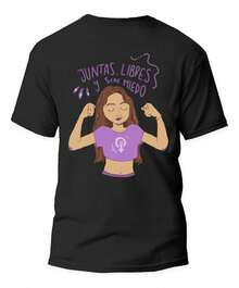 Playera Feminista - 8 De Marzo- 8m  Juntas Y Sin Miedo - Negro - Ver 3