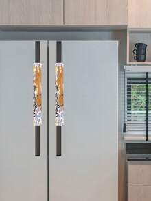 2 Pieces Of Home Decoration Door Handle Gloves Can Be Used For Double-Door Refrigerator Handle Gloves, Anti-Icing Cabinets, Oven Handles And Protective Covers - View 5