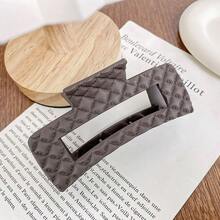 Kẹp tóc bằng da màu be mờ đa năng, kẹp tóc hình thoi vuông tối giản, phụ kiện tóc bán sỉ - Nhiều màu - Xem 11