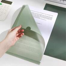 5pcs L-Shaped A4 Folder, A4 Gradient Plastic File Bag, Office Supplies Single Page Document Archive Bag, Thickened Waterproof - A4 - View 8