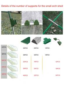 Bộ khung lưới bảo vệ cây trồng trong vườn bằng sợi thủy tinh màu xanh lá cây 20/30/40/24/36 chiếc - Khung lưới chống chim/sâu bệnh/động vật - Đường kính 4mm/6mm, dài 40cm, kèm đinh cố định xuống đất - Lưới che nắng nhà kính bền chắc, chịu được thời tiết, thích hợp cho hoa và rau, khung đỡ hoa và rau, bộ khung lưới bảo vệ chim và động vật trong nhà kính, bộ khung lưới chống côn trùng bằng thanh sợi thủy tinh. - thanh sợi thủy tinh - Xem 3