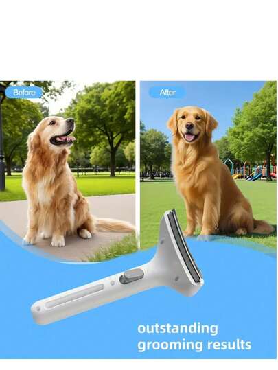 宠物脱毛工具套装 - 宽弧形底毛刷，轻松去除松散毛发，适用于猫狗