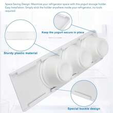 Yogurt Fridge Organizer 4 Capacity 3.75in Wide Mouth Yogurt Easy Installation Space Saving Yogurt Sliders Holder For Small Refrigerator,Organizer Frigo  Frigorifero - 查看 2