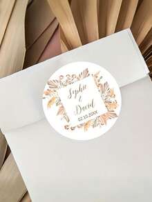 5/10pcs Customizable Round Stickers, Can Customize Name, Date, Wedding, Thank You Stickers, Round Wedding Personalized Stickers Suitable For Christening, Party And Wedding Decoration - Multicolor - View 9