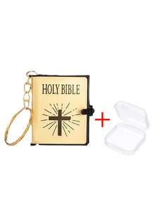 1个/3个/6个迷你圣经钥匙扣，基督教钥匙扣，真纸材质，可阅读，基督教十字架钥匙圈，汽车钥匙扣，时尚礼物，配饰，休闲汽车钥匙链，迷你书本钥匙扣 - 彩色 - 查看 21