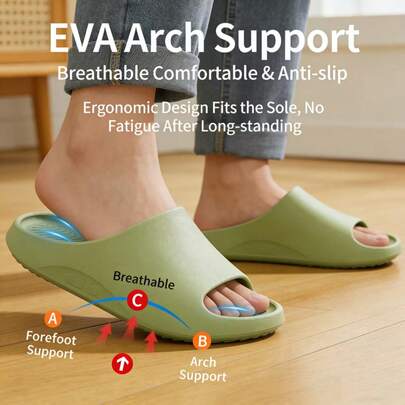 1双老年人男女通用拖鞋，室内家居软底防滑透气户外旅行凉鞋