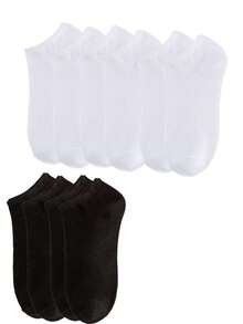 1/3/5/6 đôi tất nam cổ điển đen trắng, dài đến bắp chân, thời trang, đa năng, thích hợp mặc hàng ngày, mùa xuân/hè/thu. - màu đen - Xem 10