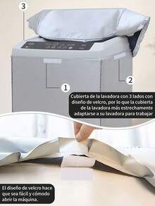 Funda De Lavadora / Cubre Lavadora A Prueba De Agua Y Polvo Gris - Gris - Ver 4