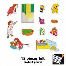 hoojojo Bộ đồ chơi kể chuyện tương tác bằng vải nỉ 12 món cho trẻ em, bảng kể chuyện Chú Chó Biscuit với các nhân vật đóng vai, đạo cụ nhập vai, đồ dùng văn phòng phẩm giáo dục học ngôn ngữ và đọc, dụng cụ dạy học, đồ dùng lớp học chuẩn bị cho năm học mới. - Nhiều màu - Xem 13