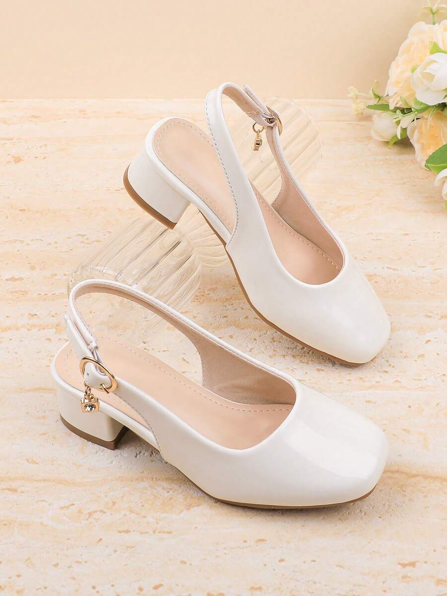 Hochzeitsparty Abendurlaub süß niedlich Blumenmädchen Mädchenschuhe geeignet für große mittlere kleine Mädchen Kinderschuhe Babyschuhe vielseitige kleine Schuhe Mädchenmode weißes formelles Kleid vier Jahreszeiten Feiertag High Heel dicker Absatz Schuhe formelles Kleid Mary Jane Prinzessinenschuhe geschlossene Zehenpartie französischer Stil Schuhe eleganter Riemen High Heel Schuhe Mädchenschuhe Sommer - Weiss - Übersicht 1