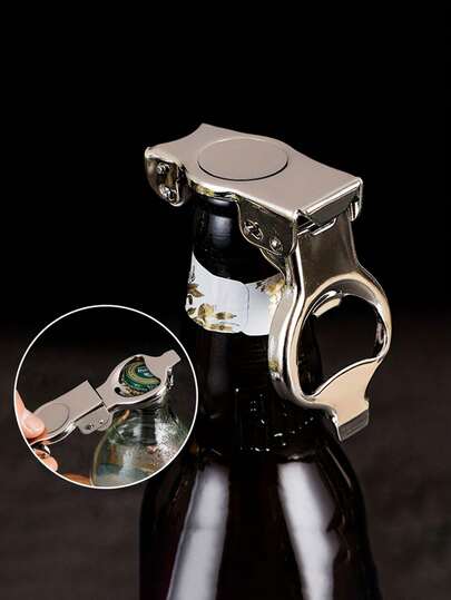 Dụng cụ mở nắp chai đa năng 3 trong 1 bằng thép không gỉ với nắp đậy kín chống rò rỉ - Nút đậy tái sử dụng cho bia, soda và đồ uống có ga - Thiết kế bền bỉ và dễ sử dụng cho gia đình, du lịch, tiệc tùng, đồ uống trong các bữa tiệc | Màu kim loại bóng bẩy | Cấu trúc bền chắc