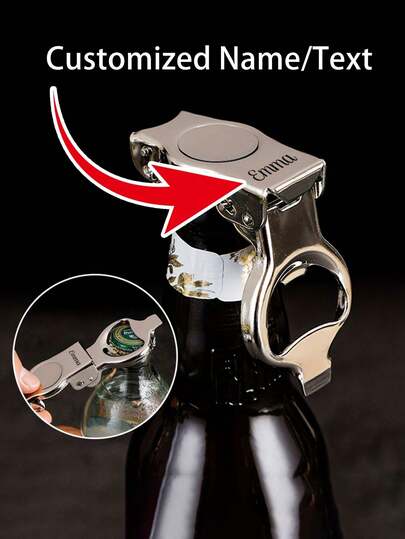 פותחן בקבוקים להתאמה אישית, פותחן בקבוקים רב תכליתי מנירוסטה 3 ב-1 עם מכסה איטום אטום לדליפות - פקק רב פעמי לבירה, סודה ומשקאות מוגזים - עיצוב קל לשימוש לשימוש ביתי ונסיעות, מסיבות, כלי שתייה למסיבות | מתכתי אלגנטי | בנייה