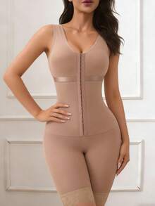 1 bộ áo liền quần định hình cho nữ, quần legging ôm sát bụng, độ nén cao, phù hợp mặc hàng ngày, màu tím. - Rỉ Nâu - Xem 3