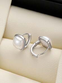 1 Đôi bông tai bạc S925 hình vuông thanh lịch, thiết kế tối giản sang trọng độc đáo, phù hợp để đeo hàng ngày, quà tặng ngày Valentine. - #2 - Xem 7