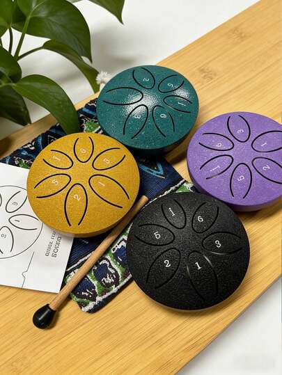 30个/套 3英寸6音空心迷你鼓，钢弹簧鼓，碳钢手鼓，雨鼓，打击乐器，适合初学者，鼓玩具，户外雨鼓乐器，露营，冥想或瑜伽，音乐启蒙礼物