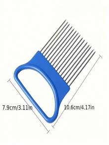 1pc Stainless Steel Multifunctional Kitchen Tool - Onion Slicer & Meat Tenderizer, Suitable For Vegetables And Fruits, Ergonomic Handle, Meat Tenderizing Fork, Knife, Vegetable Cutter, Available In Multiple Colors - View 3