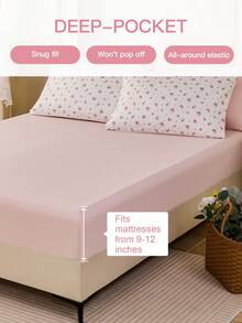 3件套/4件套蜜月花卉印花床单套装(1个床笠+1个床单+1/2个枕套),100%涤纶面料,适合9-12英寸深的床笠,柔软透气,不易缩水,适用于单人床/双人床/大号床/特大号床,通过Oeko-Tex认证,送给妈妈的绝佳礼物 - 彩色 - 查看 5