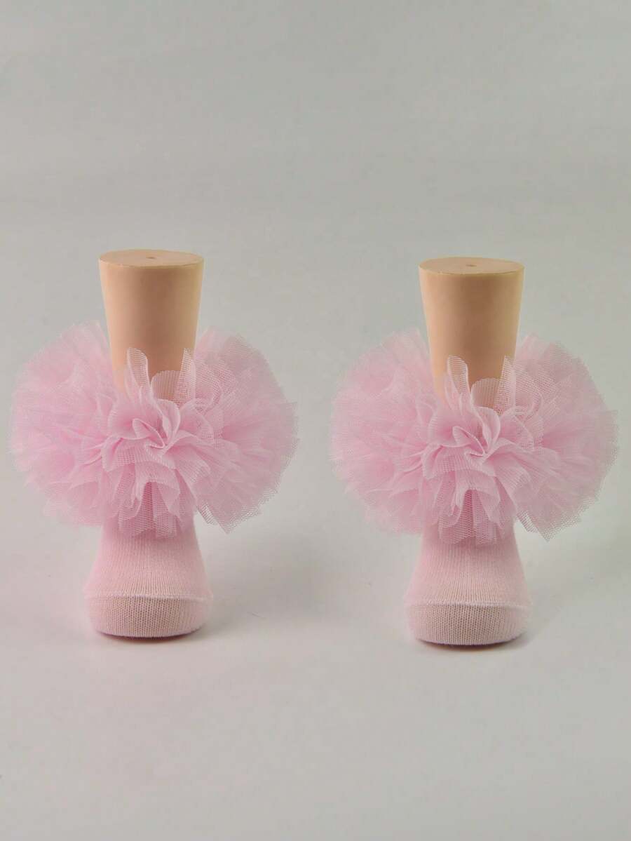1 Pair Infant/Toddler/Kids Ruffle Princess Ballet Socks, Suitable For Baby/Toddler/Children - Multicolor - View 1